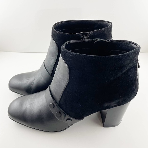 Easy Spirit Arietta Ankle Boots Black Leather/ Suede Combo Sz 9 - Picture 3 of 11